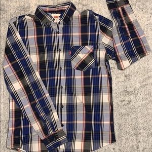 Levi Strauss Blue Plaid Button Up